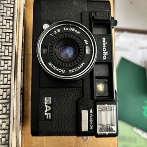 Black AF Minolta Retro Antique old Camera
